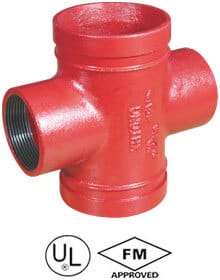 Grooved-reducing-cross-with-threaded-branch